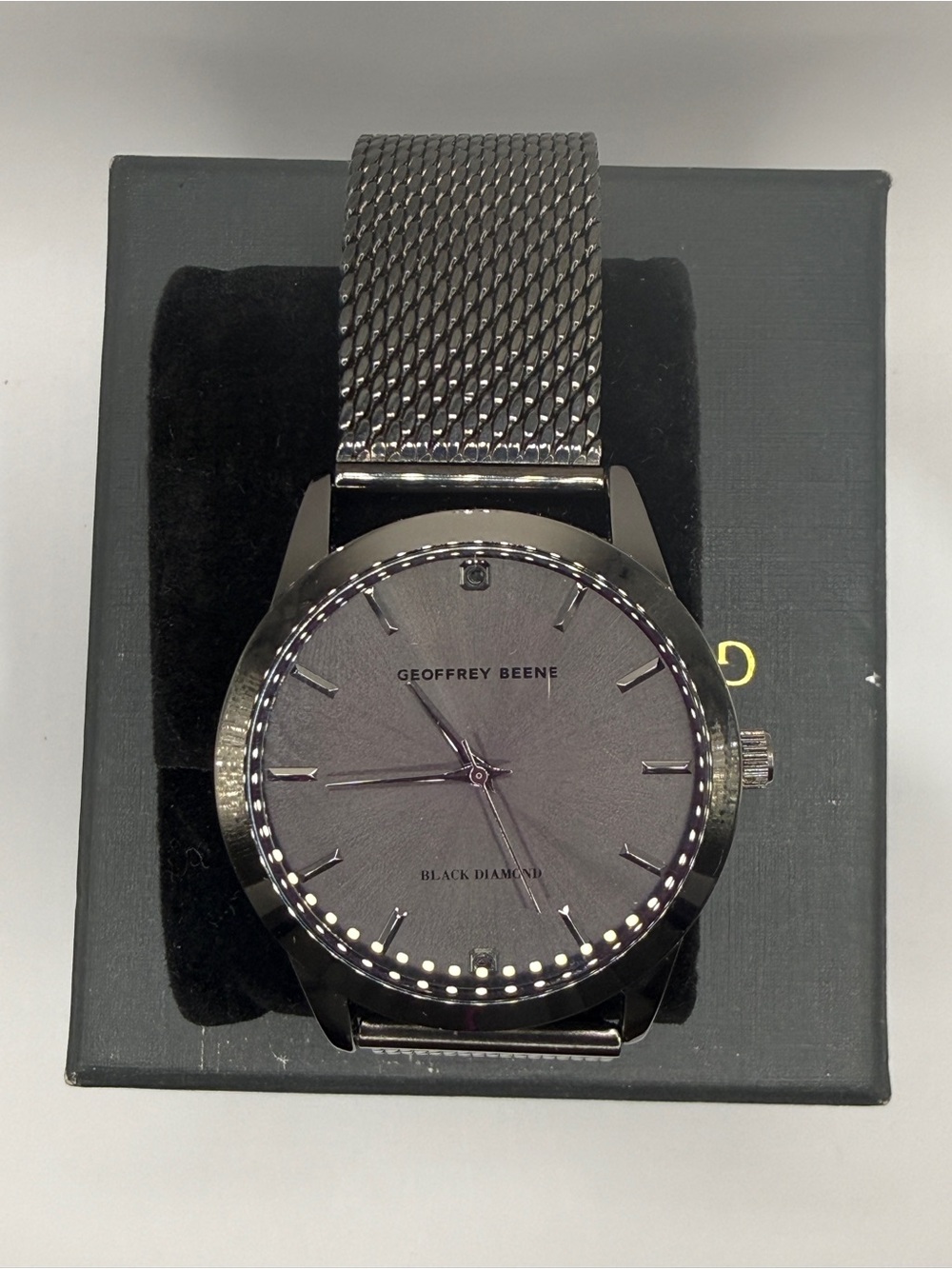 Geoffrey Beene Men's Black Stainless Watch NWT